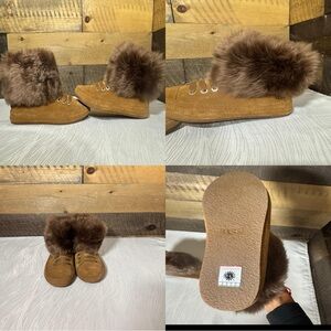 UGG Women's Brown Suede Boots with Fur